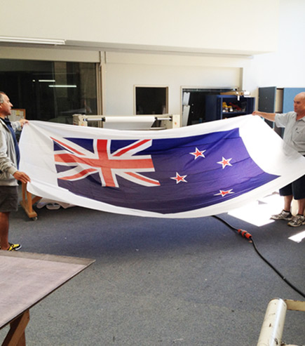 large format printed flag