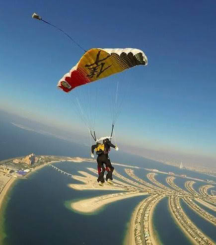 large format printing of a parachute design