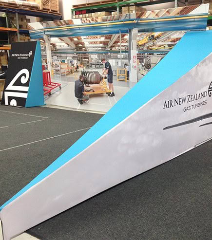 tensioned fabric display for AirNZ