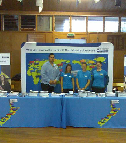 customised table cloth for University  of Auckland